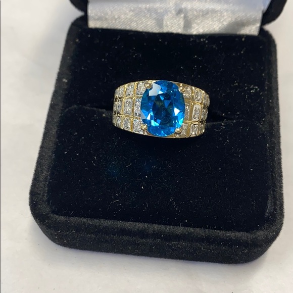14K blue Lopez & Diamonds Ring - Picture 4 of 8